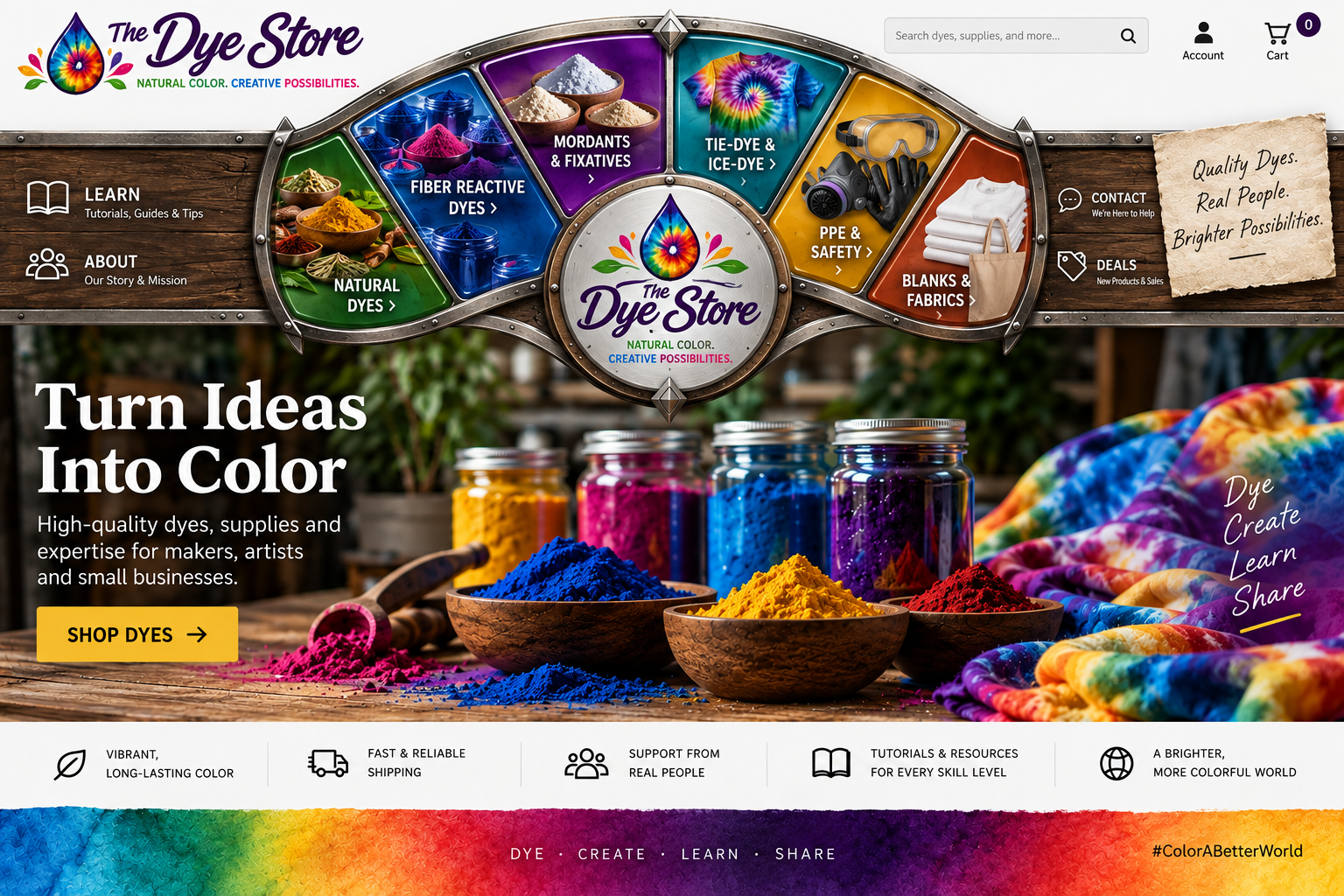 The Dye Store navigation
