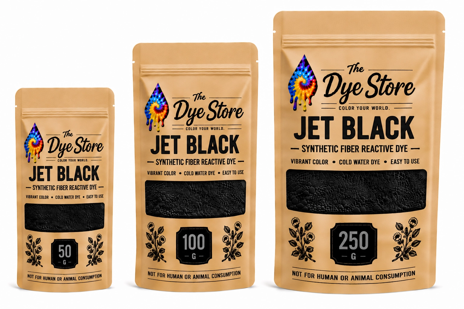 Jet Black Synthetic Dye Powder