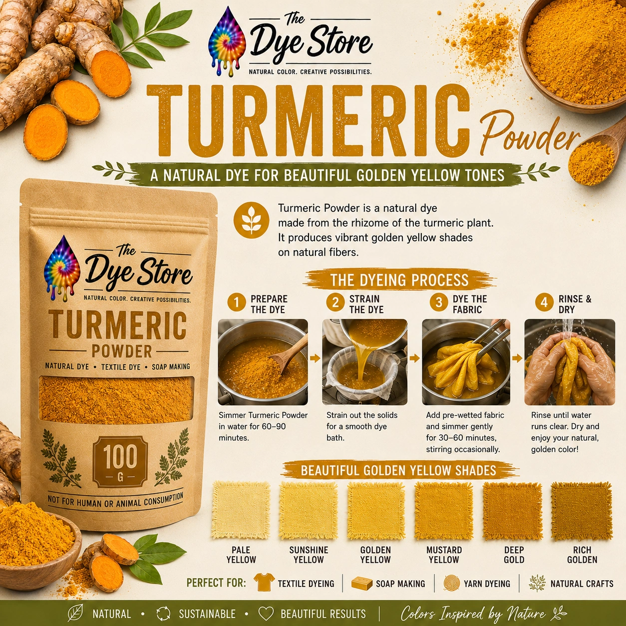 Turmeric powder natural dye guide