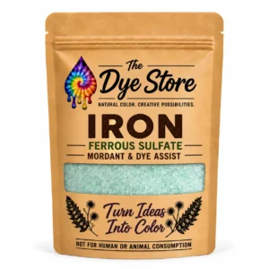 The Dye Store Iron, Ferrous Sulfate in a single kraft pouch with pale green crystals visible through the window