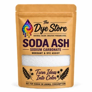 The Dye Store Soda Ash, Sodium Carbonate in a single kraft pouch with white granules visible through the window